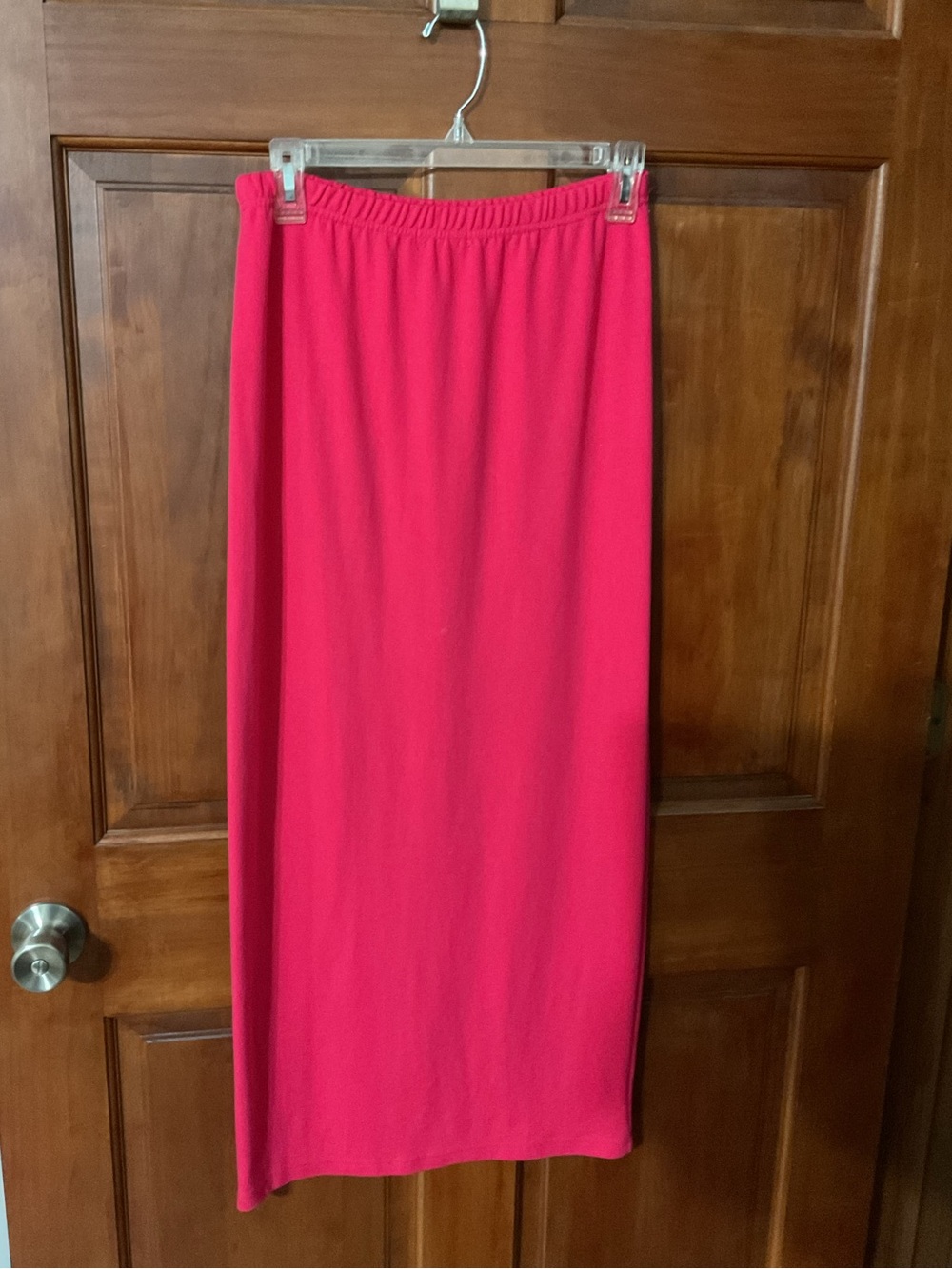 Women's Bright Pink Elastic-Waist Maxi Skirt